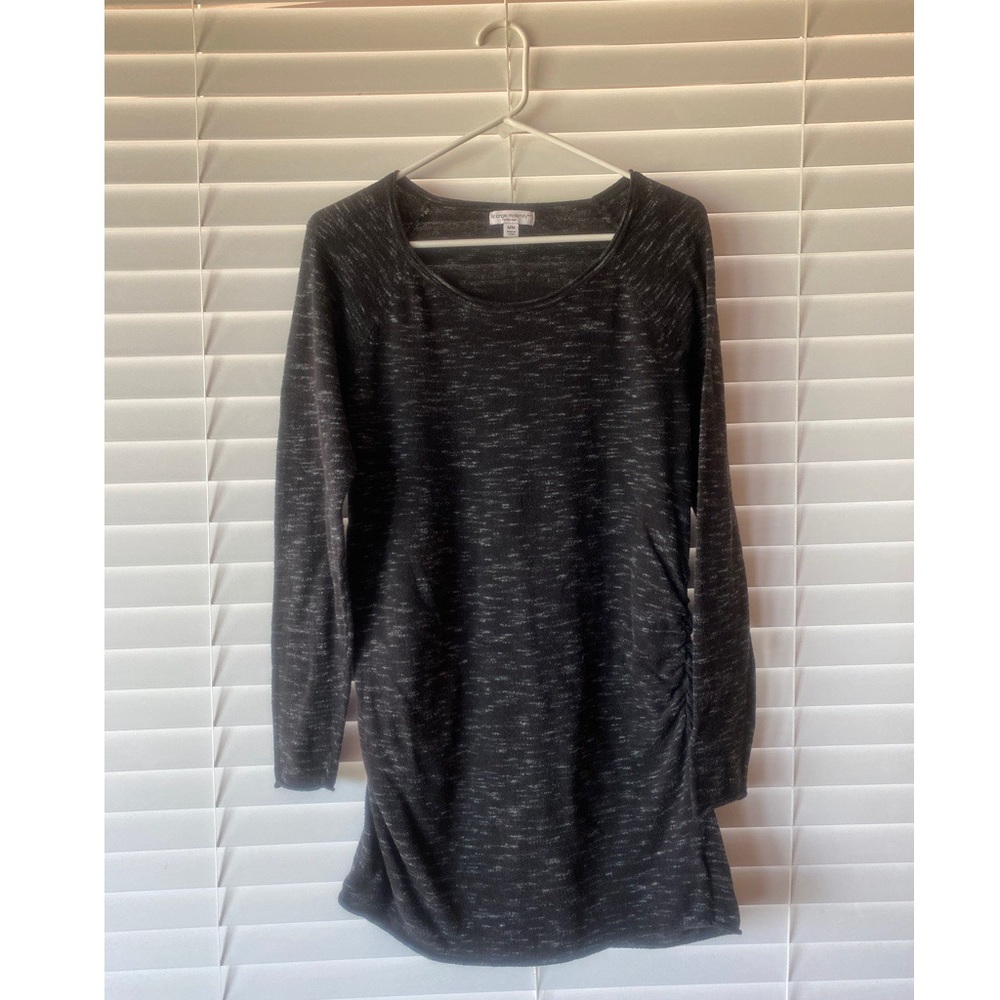 Black and Grey Marled Knit Maternity Tunic